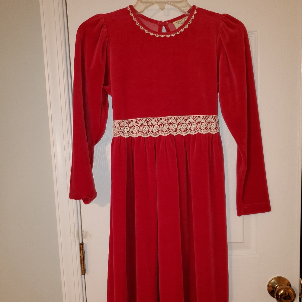 Rebecca Raggs Original, red velvet dress